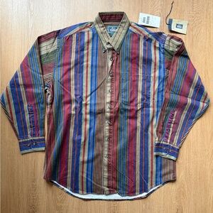 Vintage Woolrich Flannel Shirt Men’s L Southwest Stripe Multicolor Button Front